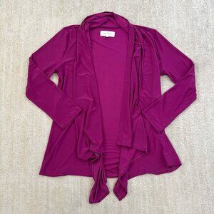 NWOT StyleFinder Magenta Cardigan Stretch Knit Blouse Top M